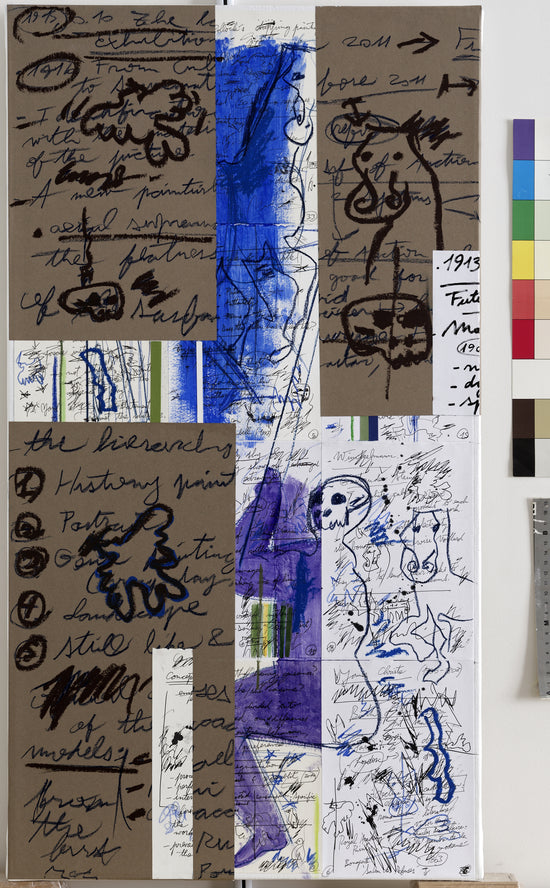 Parisi238– “Academic Reference N.46” 2016_19 – 85 x 46cm – Mixed media on paper mounted on canvas